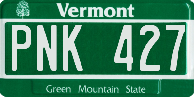 VT license plate PNK427