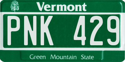 VT license plate PNK429