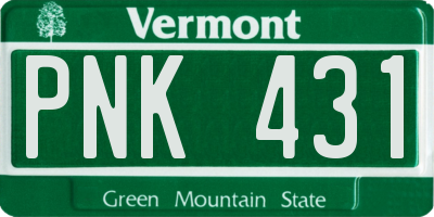 VT license plate PNK431