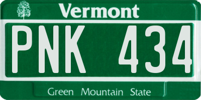 VT license plate PNK434