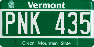 VT license plate PNK435