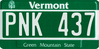 VT license plate PNK437