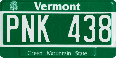 VT license plate PNK438