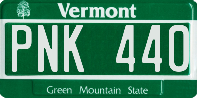 VT license plate PNK440