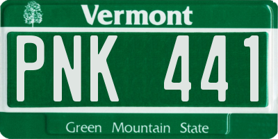 VT license plate PNK441