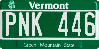 VT license plate PNK446