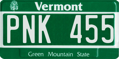 VT license plate PNK455