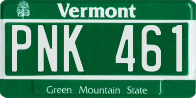 VT license plate PNK461
