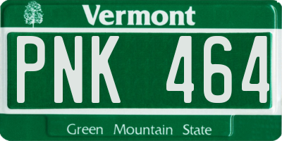 VT license plate PNK464