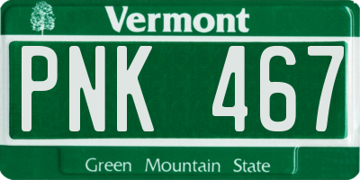 VT license plate PNK467