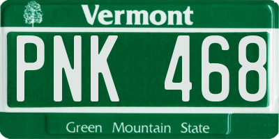 VT license plate PNK468