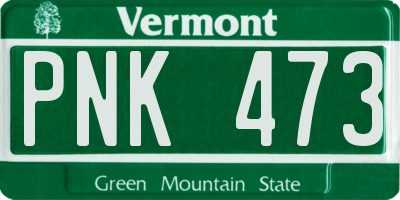 VT license plate PNK473