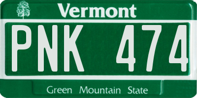 VT license plate PNK474