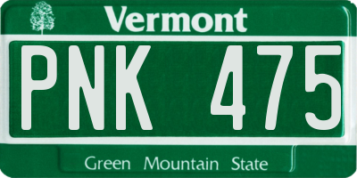 VT license plate PNK475