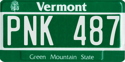VT license plate PNK487