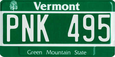 VT license plate PNK495