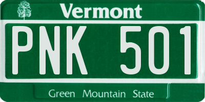 VT license plate PNK501