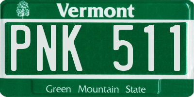 VT license plate PNK511