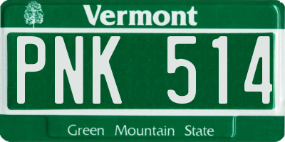 VT license plate PNK514