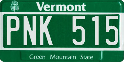 VT license plate PNK515