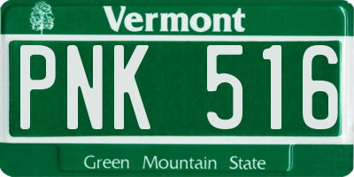 VT license plate PNK516