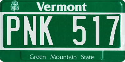 VT license plate PNK517
