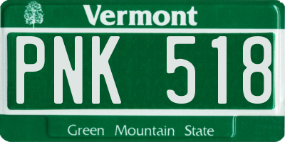 VT license plate PNK518