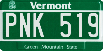 VT license plate PNK519