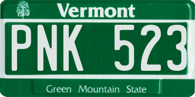 VT license plate PNK523