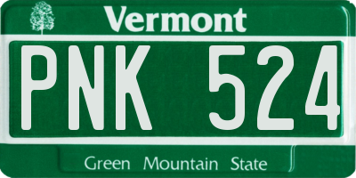 VT license plate PNK524