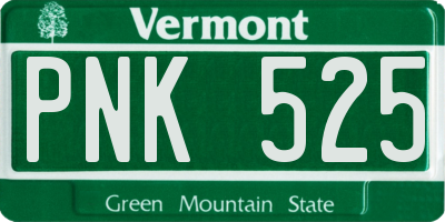 VT license plate PNK525
