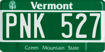 VT license plate PNK527
