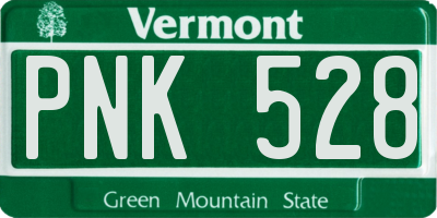 VT license plate PNK528