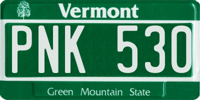 VT license plate PNK530