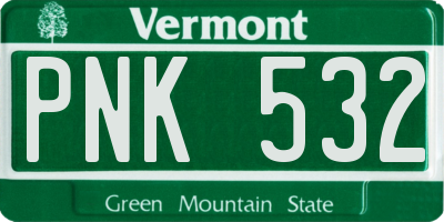 VT license plate PNK532