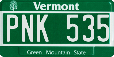 VT license plate PNK535