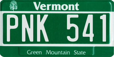 VT license plate PNK541