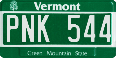 VT license plate PNK544