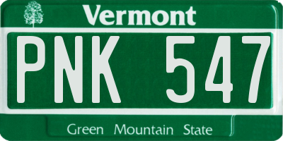 VT license plate PNK547
