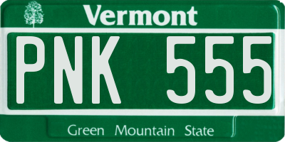 VT license plate PNK555