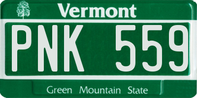 VT license plate PNK559