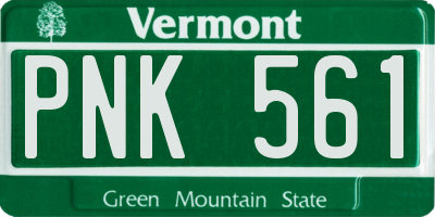 VT license plate PNK561