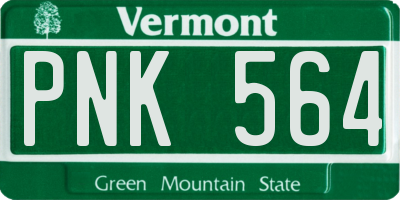 VT license plate PNK564