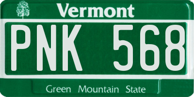 VT license plate PNK568
