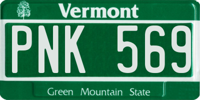 VT license plate PNK569