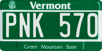 VT license plate PNK570