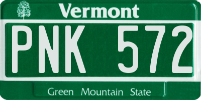 VT license plate PNK572