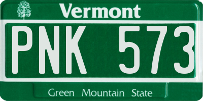 VT license plate PNK573