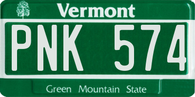 VT license plate PNK574