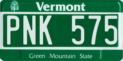 VT license plate PNK575
